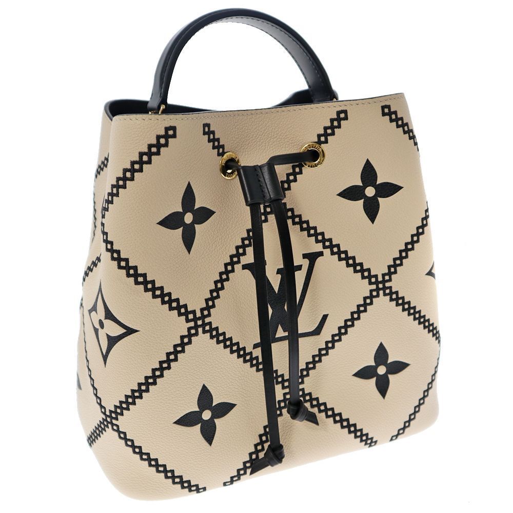 NeoNoe MM Drawstring  Monogram Ivory System Claim Black